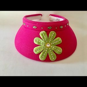 Lime Green Daisy Sun Visor